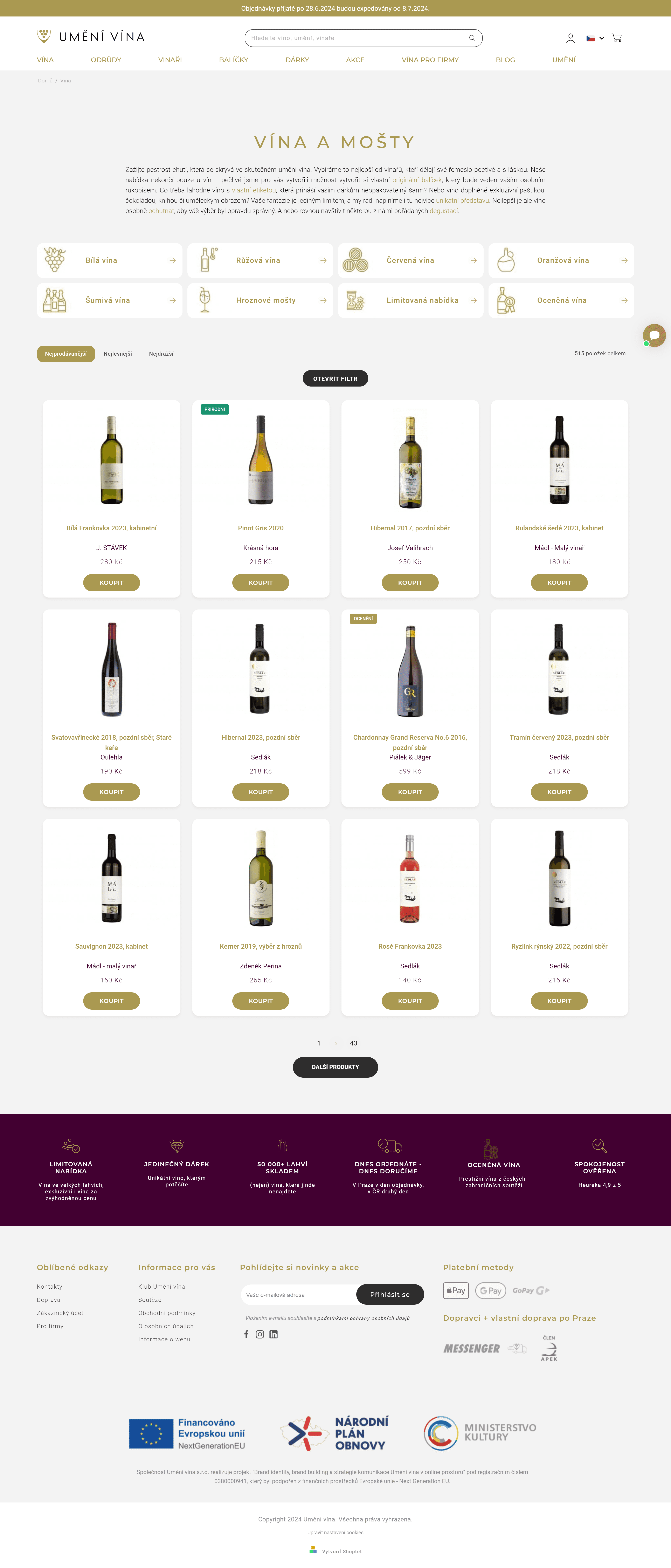 Umeni Vina Website Screenshot